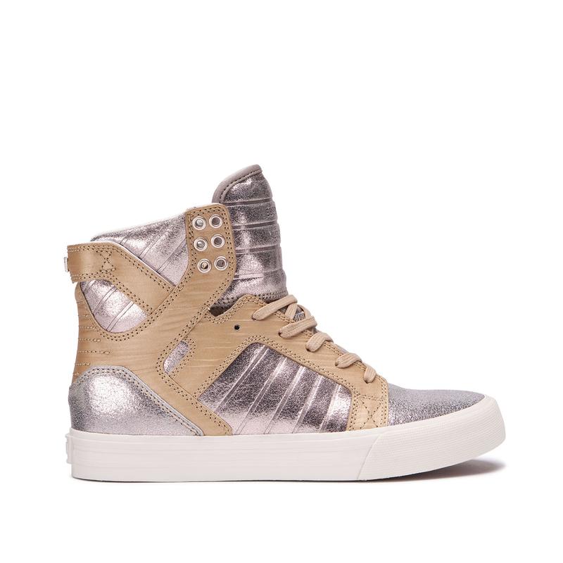 Zapatillas Altas Supra Argentina Mujer - SKYTOP Plateadas / Marrones (CRYEI-1802)